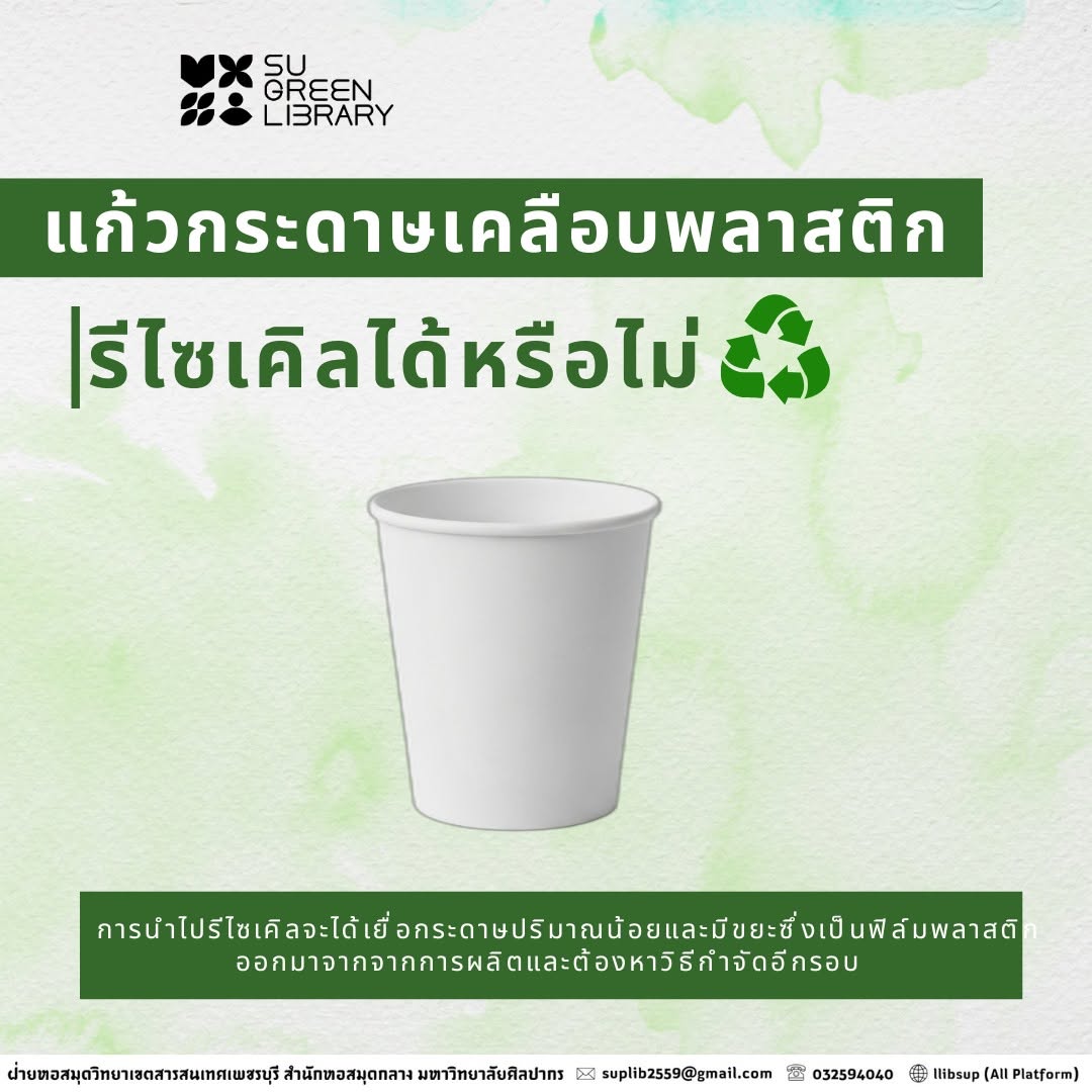 แก้วกระดาษเคลือบพลาสติกรีไซเคิลได้หรือไม่